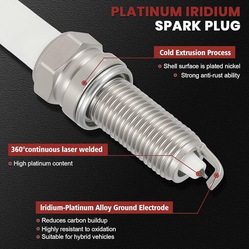 حزمة ملف الإشعال UF817 وشمعات إشعال إيريديوم بلاتينيوم مجموعة من 4 قطع متوافقة مع Hyundai Elantra Tucson Sonata Kia Forte Soul 2015-2022 1.6L L4 يستبدل #GN10910 in Kuwait