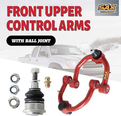 Front Upper Control Arms for 1995-2004 Toyota Tacoma,1995-2002 Toyota 4Runner, 2-4" Lift Red Tubular Arms with PU Bushings and 1 Spare Ball Joint (2PCS） in Saudi Arabia