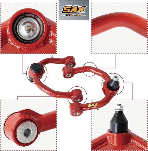 Front Upper Control Arms for 1995-2004 Toyota Tacoma,1995-2002 Toyota 4Runner, 2-4" Lift Red Tubular Arms with PU Bushings and 1 Spare Ball Joint (2PCS） in Saudi Arabia