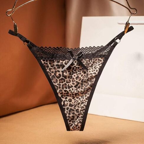 BIGFOX G String Thongs للنساء، مجموعة سراويل داخلية قطنية بدون خياطة مع طباعة جلد الفهد المثيرة على ملابس داخلية نسائية قابلة للتنفس، 4 قطع in Kuwait