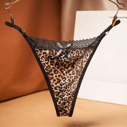 BIGFOX G String Thongs للنساء، مجموعة سراويل داخلية قطنية بدون خياطة مع طباعة جلد الفهد المثيرة على ملابس داخلية نسائية قابلة للتنفس، 4 قطع in Kuwait
