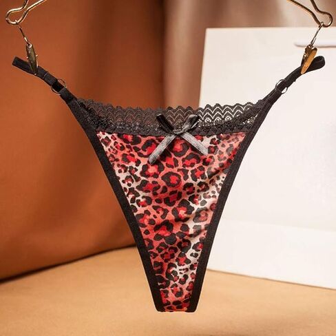 BIGFOX G String Thongs للنساء، مجموعة سراويل داخلية قطنية بدون خياطة مع طباعة جلد الفهد المثيرة على ملابس داخلية نسائية قابلة للتنفس، 4 قطع in Kuwait