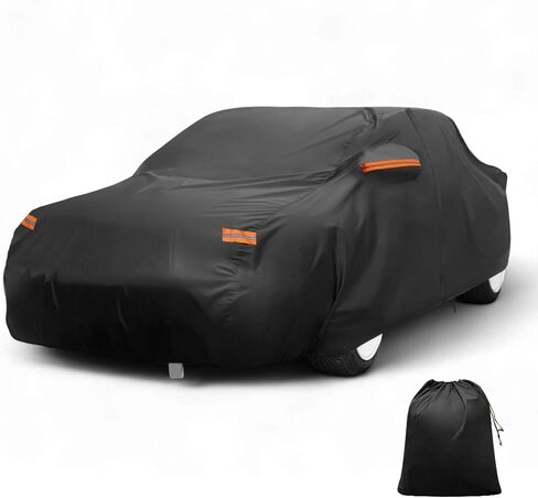 X AUTOHAUX Car Cover Outdoor Waterproof Sun Rain Snow Hail Protection with Left Side Door Zipper 210D-PU for Mazda MX-5 Miata in Saudi Arabia