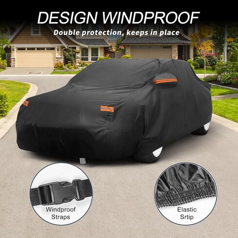 X AUTOHAUX Car Cover Outdoor Waterproof Sun Rain Snow Hail Protection with Left Side Door Zipper 210D-PU for Mazda MX-5 Miata in Saudi Arabia