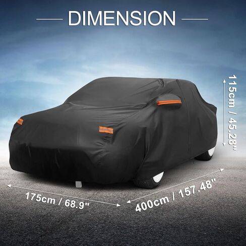 X AUTOHAUX Car Cover Outdoor Waterproof Sun Rain Snow Hail Protection with Left Side Door Zipper 210D-PU for Mazda MX-5 Miata in Saudi Arabia