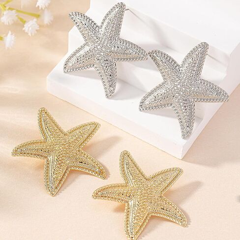 Starfish Earrings Beach Jewelry for Women Seashell Cowrie Puka Shell Earrings for Women Beach Earrings Ocean Jewlery in Kuwait