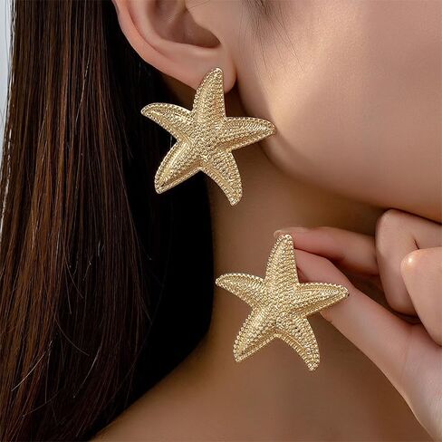 Starfish Earrings Beach Jewelry for Women Seashell Cowrie Puka Shell Earrings for Women Beach Earrings Ocean Jewlery in Kuwait