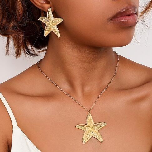 Starfish Earrings Beach Jewelry for Women Seashell Cowrie Puka Shell Earrings for Women Beach Earrings Ocean Jewlery in Kuwait