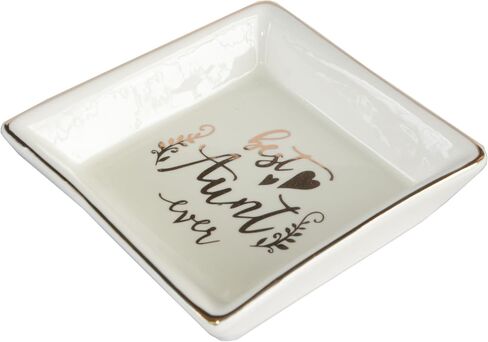 صينية مجوهرات حامل حلقات من السيراميك، طبق حلية مزخرف للخواتم والأقراط والقلائد ومفاتيح ساعة السوار، هدايا دش الزفاف، هدية لها (العمة) in Kuwait