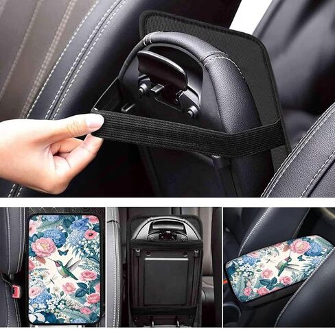 غطاء وحدة التحكم المركزية للسيارة من Hummingbird Cherry Blossom، وسادة غطاء مسند ذراع السيارة على الموضة، مناسب عالمي لسيارة السيدان والشاحنة وسيارات الدفع الرباعي in Kuwait