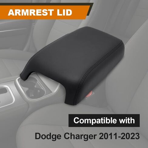 G-PLUS Upgraded Center Console Cover, Compatible with Dodge Charger 2011-2023 Armrest Cover Console Lid Protector Cushion Pad (Black Microfiber Leather Skin) in Saudi Arabia