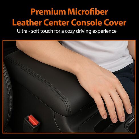 G-PLUS Upgraded Center Console Cover, Compatible with Dodge Charger 2011-2023 Armrest Cover Console Lid Protector Cushion Pad (Black Microfiber Leather Skin) in Saudi Arabia