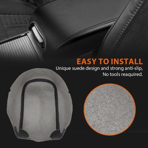 G-PLUS Upgraded Center Console Cover, Compatible with Dodge Charger 2011-2023 Armrest Cover Console Lid Protector Cushion Pad (Black Microfiber Leather Skin) in Saudi Arabia