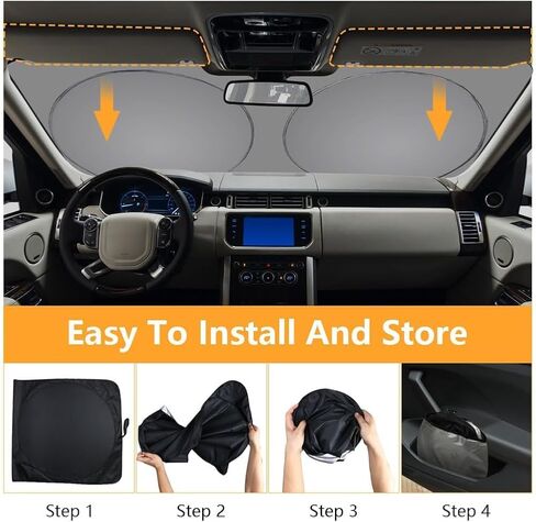 Car Windshield Sun Shade for 2002-2008 Dodge Ram 1500 Quad Cab,Full-Size Foldable Front Sun Shade, Foldable Window Sunshade Block UV Rays and Sun Heat in Saudi Arabia