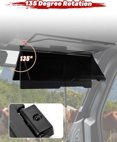 PP Sun Visors for Polaris Ranger XD 1500 Premium/Northstar 2024 2025 Accessories, 135° Adjustable Foldable Anti-Glare Thick Sun Shield Shade Blockers Panels, Replace OEM #2890571, 2PCS in Saudi Arabia