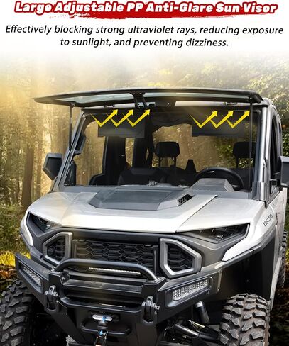 PP Sun Visors for Polaris Ranger XD 1500 Premium/Northstar 2024 2025 Accessories, 135° Adjustable Foldable Anti-Glare Thick Sun Shield Shade Blockers Panels, Replace OEM #2890571, 2PCS in Saudi Arabia