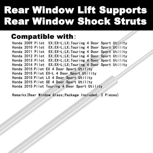 Rear Window Glass Lift Supports Struts Compatible with Pilot 2009 2010 2011 2012 2013 2014 2015 09 10 11 12 13 14 15 2-PC Replace 74875SZAA01 in Saudi Arabia
