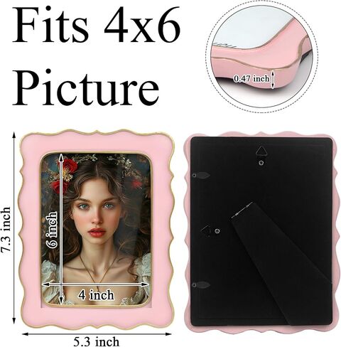4x6 Vintage Picture Frame, Ornate Antique Photo Frames with with Glass Front, Elegant Picture Frame for for Wall or Tabletop Display, Gift ldeas for Home Decor (Pink Gold) in Kuwait