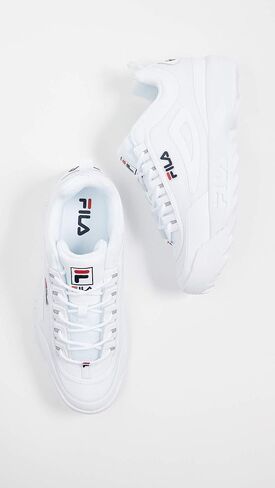حذاء Fila الرجالي Disruptor II بدون خياطة أبيض/كحلي/أحمر 10 in Saudi Arabia