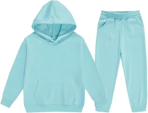 jeecoin Girls Boys Tracksuit Athletic Sweatsuits Pullover Hoodie 2 Pieces Kids Sweatshirt and Jogger Sweatpants Outfits Set in Kuwait