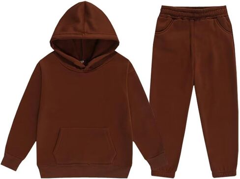 jeecoin Girls Boys Tracksuit Athletic Sweatsuits Pullover Hoodie 2 Pieces Kids Sweatshirt and Jogger Sweatpants Outfits Set in Kuwait