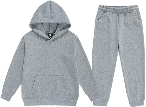 jeecoin Girls Boys Tracksuit Athletic Sweatsuits Pullover Hoodie 2 Pieces Kids Sweatshirt and Jogger Sweatpants Outfits Set in Kuwait