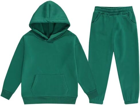 jeecoin Girls Boys Tracksuit Athletic Sweatsuits Pullover Hoodie 2 Pieces Kids Sweatshirt and Jogger Sweatpants Outfits Set in Kuwait