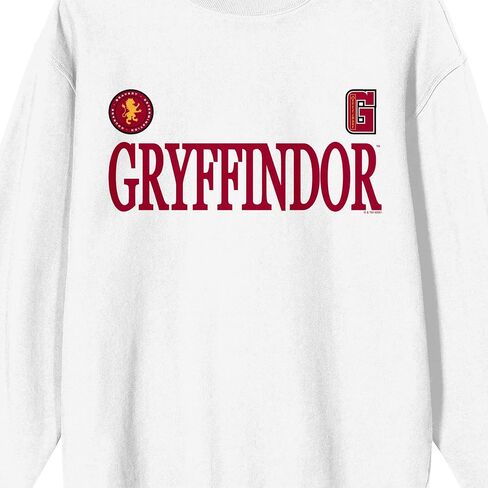 Bioworld Harry Potter Gryffindor Mascot Adult White Crew Neck Long Sleeve Sweatshirt in Saudi Arabia