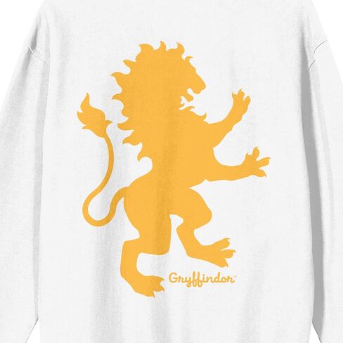 Bioworld Harry Potter Gryffindor Mascot Adult White Crew Neck Long Sleeve Sweatshirt in Saudi Arabia