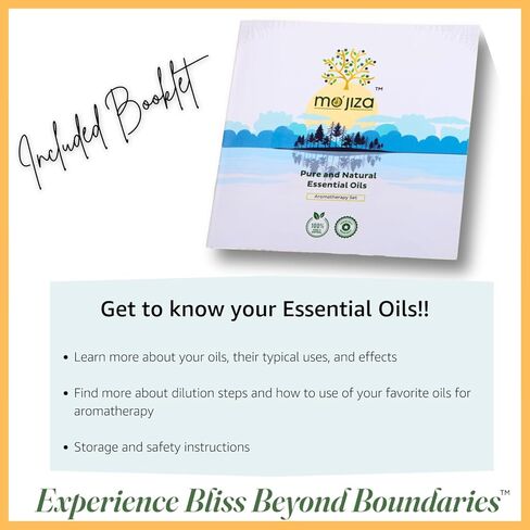 مجموعة هدايا الزيوت العطرية النقية للعلاج العطري من موجيزا، 14 زيتًا - الياسمين والليمون والريحان واليلانج يلانج وخشب الأرز والقرفة واللافندر وشجرة الشاي وأكثر من ذلك، 10 مل لكل منها. كوشير معتمد، نباتي ولم يتم الإساءة إلى الحيوانات لتصنيعه in Kuwait