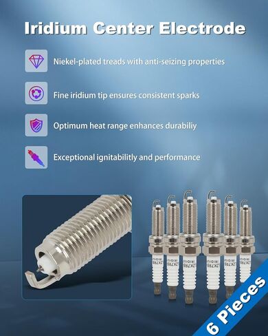 ECCPP Platinum Iridium Spark Plugs 7751 Ram 1500 & for Honda Accord,Accord Crosstour,Pilot,Odyssey,Ridgeline & for Jeep Grand Cherokee & for Dodge Durango & for Acura MDX pack of 6 in Saudi Arabia