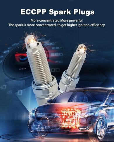 ECCPP Platinum Iridium Spark Plugs 7751 Ram 1500 & for Honda Accord,Accord Crosstour,Pilot,Odyssey,Ridgeline & for Jeep Grand Cherokee & for Dodge Durango & for Acura MDX pack of 6 in Saudi Arabia