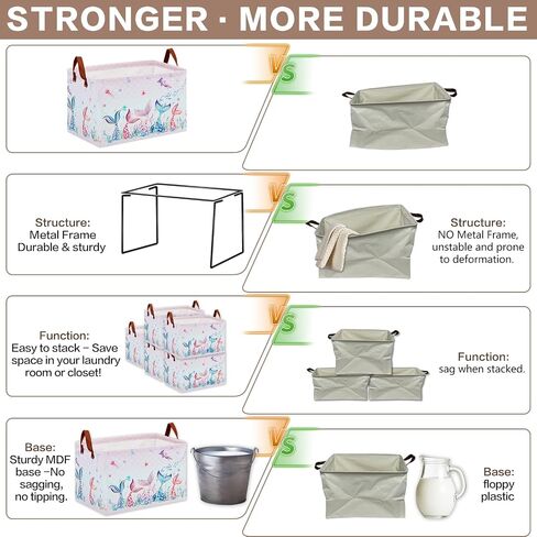 Jungle Safari Nursery Basket -Stackable and Collapsible Animal Basket Hamper ,Freestanding Kid Storage Bin Clothes Book Toy Organizer Bin for Easter Gift( Upgraded Metal Frames) in Saudi Arabia