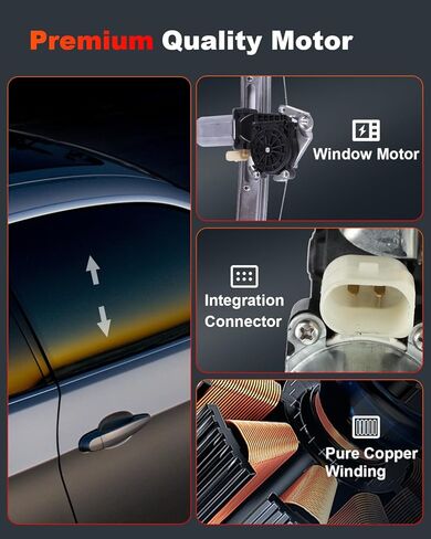 منظم نوافذ الطاقة Cciyu 749-105، منظم مناسب فقط لسيارات BMW 745Li 2002-2005 جانب الركاب الأيمن الأمامي in Saudi Arabia