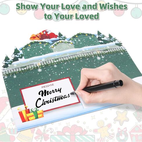 XTF2015 Christmas Cards with Music & Lights, Pop Up 3D Christmas Tree Card, Christmas Greeting Gift Card Inlcudes Envelope, for Your Friends, Children and Family in Kuwait