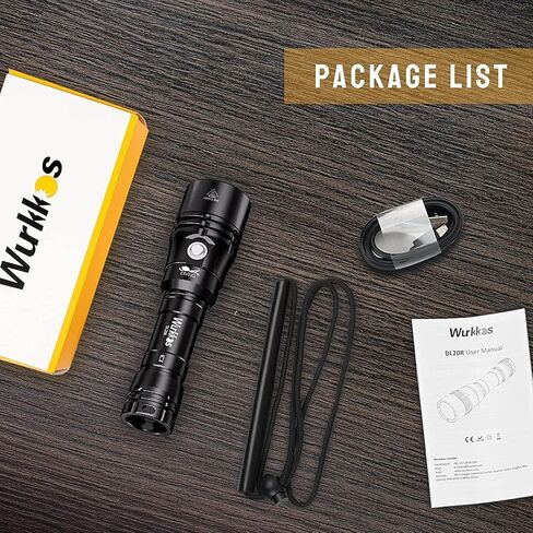 Wurkkos DL07 Diving Flashlight Rechargeable Scuba Dive Light, 3000 Lumens Dive Lights, IPX8 Waterproof, 135 ° Beam Angle Underwater Flashlight High 90 CRI Dive Video Photography Light with Ball Joint in Kuwait