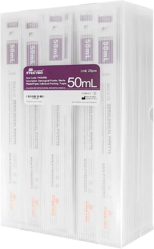 Polystyrene Serological Pipettes Individually Wrapped Sterile Plastic Graduated Pipette 10ml, Pack of 200 in Kuwait
