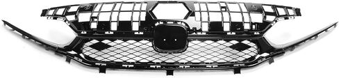 IKON MOTORSPORTS, Front Upper Grille Compatible With 2022-2024 Honda Civic Sedan 4-Door, Rock Style Gloss Black ABS Honeycomb Front Bumper Mesh Grill in Saudi Arabia
