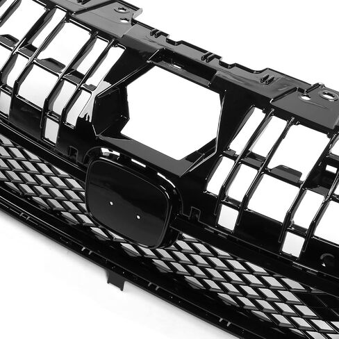 IKON MOTORSPORTS, Front Upper Grille Compatible With 2022-2024 Honda Civic Sedan 4-Door, Rock Style Gloss Black ABS Honeycomb Front Bumper Mesh Grill in Saudi Arabia