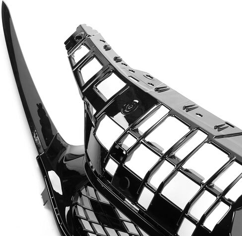 IKON MOTORSPORTS, Front Upper Grille Compatible With 2022-2024 Honda Civic Sedan 4-Door, Rock Style Gloss Black ABS Honeycomb Front Bumper Mesh Grill in Saudi Arabia