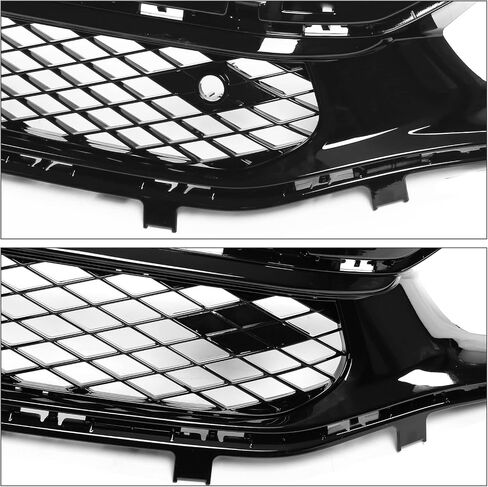 IKON MOTORSPORTS, Front Upper Grille Compatible With 2022-2024 Honda Civic Sedan 4-Door, Rock Style Gloss Black ABS Honeycomb Front Bumper Mesh Grill in Saudi Arabia