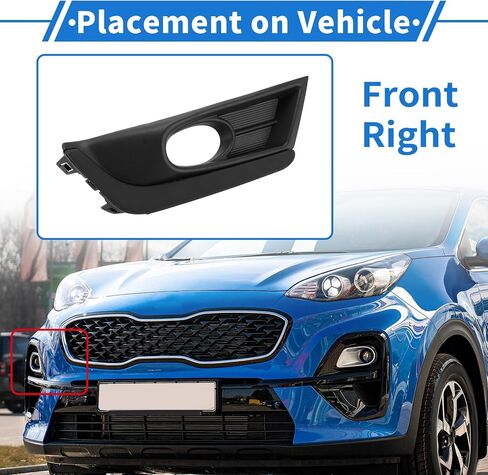 Front Right Fog Light Grill No.71106TLAA21 Front Lower Bumper Fog Light Cover Inserts for Honda CR-V 2017-2019 Black ABS 1 Pc in Saudi Arabia