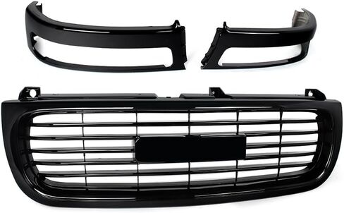 مجموعة شواية أمامية MIC متوافقة مع 1999-2002 GMC Sierra 1500 2500 & 2000-2006 GMC Yukon & 2000-2006 Yukon XL 1500 2500 (كروم + أسود غير لامع) in Kuwait