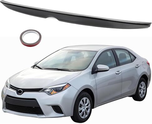 Rear Trunk Spoiler Compatible with 2014 2015 2016 2017 2018 Toyota Corolla Sedan Sporty Spoiler Style Wing Rear Lip ABS Plastic Gloss Black in Saudi Arabia