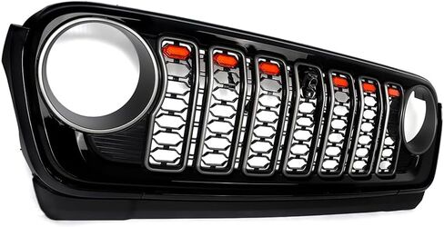 MIC Upgraded Front Grille Grill Guard Assembly Compatible with 2018-2024 Jeep Wrangler JL & Gladiator JT Front Bumper Grille with Camera Hole & LED Light (Bright White) in Kuwait