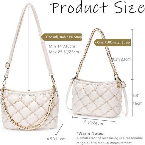 Quilted Crossbody Purses for Women, Ladies Shoulder Bags with Top-handle, Satchel Bag Totes Leather Trendy Handbag in Saudi Arabia