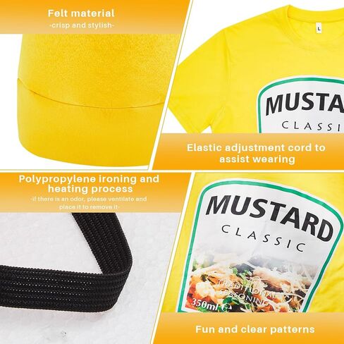 Toulite Halloween Yellow Mustard Red Ketchup Costume Matching Group T-shirt and Hat Halloween Couple Costume in Saudi Arabia