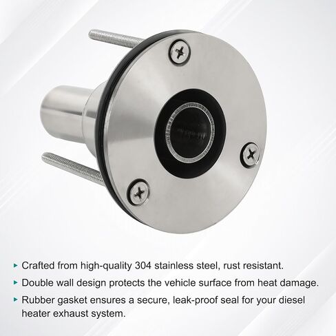 24mm Stainless Steel Exhaust Pipe Air Intake Filter and Pipe Double Wall Through the wall Connector Fitting Exhaust Wall Flange Port Socket for Diesel Parking Heater Install on RV, Greenhouse, Garages in Kuwait