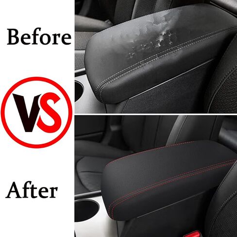 Car Center Console Armrest Cover for Kia Optima 2016 2017 2018 2019 2020 Leather Console Armrest Box Lid Cover Protector Cushion Saver Accessories,Black Stitches in Kuwait