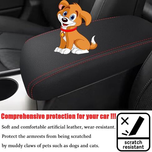 Car Center Console Armrest Cover for Kia Optima 2016 2017 2018 2019 2020 Leather Console Armrest Box Lid Cover Protector Cushion Saver Accessories,Black Stitches in Kuwait